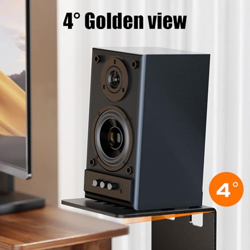 Support de haut-parleurs compact avec étagère ergonomique pour optimiser le bureau