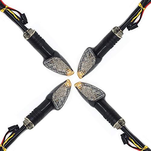 4pcs Clignotant moto LED de mode de flash,Ambre mini clignotants moto LED,Nouveaux Indicateurs pour moto à led haut de Gamme très Populaires,Universelles pour Moto Scooter Quad Cruiser Off Road