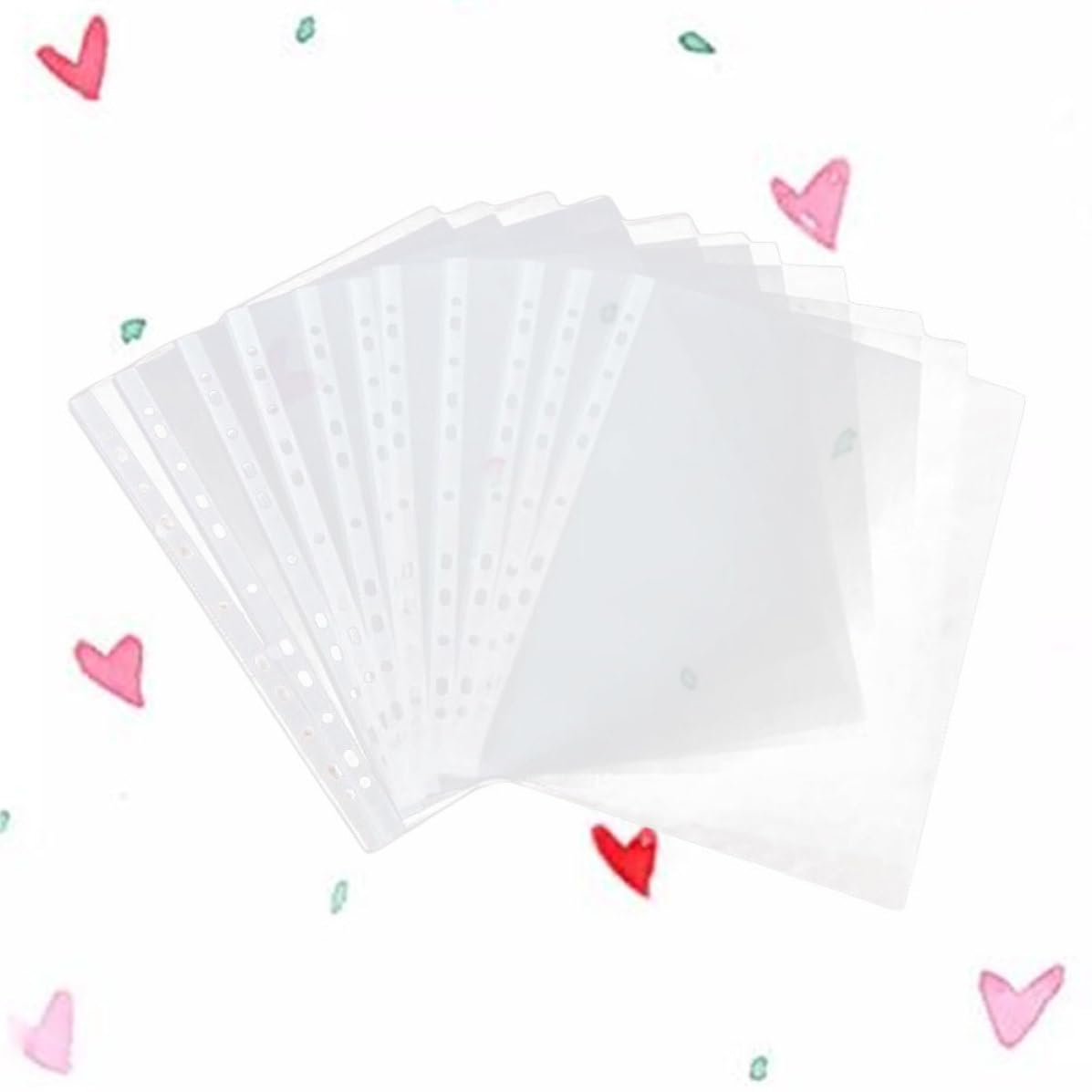 BETOOKY Protectores de Hojas Transparentes Funda Protectora para Documentos 100 A4 11 Orificios de Pvc Transporte Cómodo para Oficina y Universidad