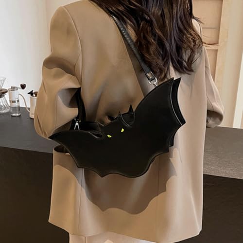 Halloween Purses for Women Novelty Bat Shaped Crossbody Shoulder Bags with Strap Stylish Retro Festival Handbag2