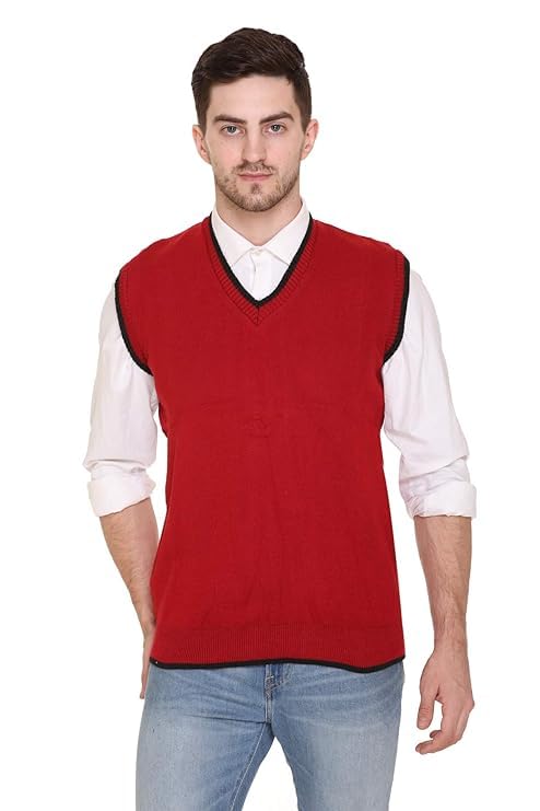 Men’s Half Sleeves V Neck Solid Woolen Sweater for Winter_MENSSWEATER5 Men’s Half Sleeves V Neck Solid Woolen Sweater for Winter_MENSSWEATER5