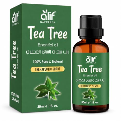 Alif Naturals Tea Tree Essential Oil Premium Therapeutic-Grade 100% Pure Tea Tree Oil for Aromatherapy Skincare & Wellness | 1 fl. Oz