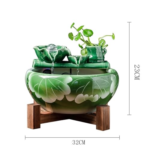 Fuente de agua decorativa de cerámica con pecera para escritorio tamaño mediano adorno Feng Shui 3