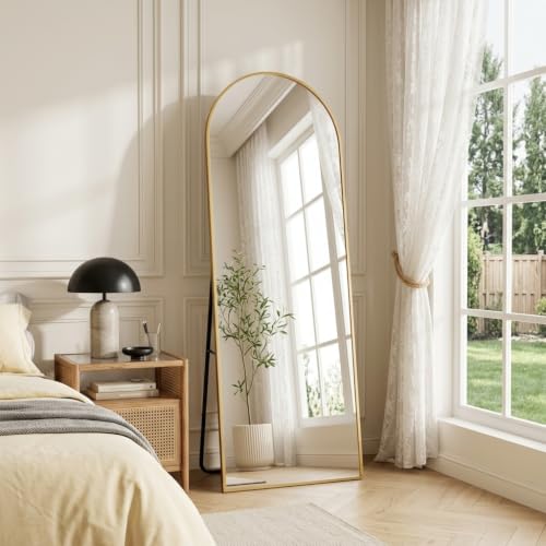 NBGV 57"x17" Floor Mirror Full Length, Arched Full Length Mirror Gold - image 1
