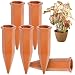 Juvale Self Watering Spikes - 6-Pack Terracotta Plant Watering Stakes, Automatic Slow Release Water Drippers for Indoor Outdoor Garden, Vacation Irrigation Device, Brown, 6.9 Inches Tall