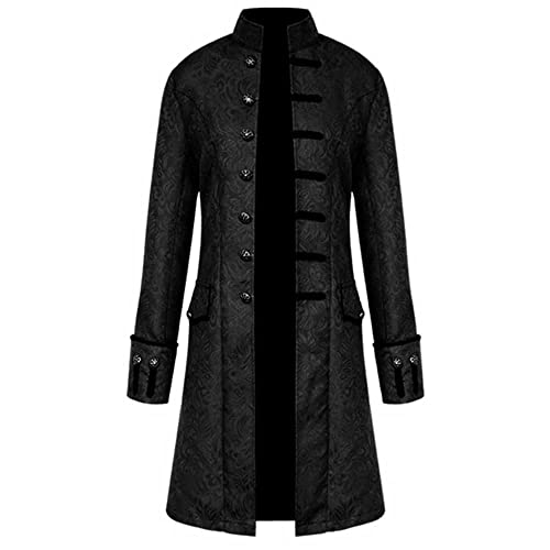 Chaqueta gótica vintage para hombre, abrigo steampunk, talla