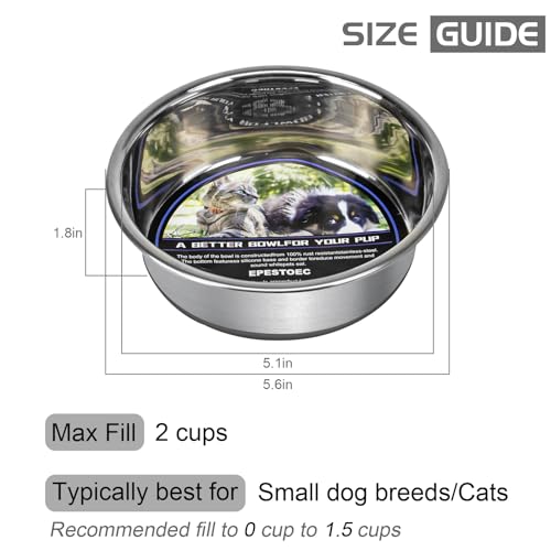 Epestoec 20230821-14CM Stainless Steel Anti-Slip Cat Bowls,Non-Slip Stainless Steel Pet Bowl thumb #2