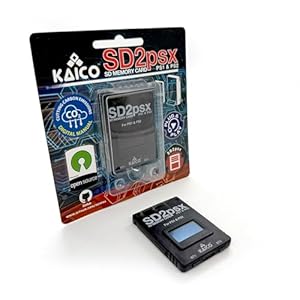 Kaico PSX Mem Card Gen 2 - kompatibel mit PS1 & 2 - Firmware aufrüstbar - unbegrenzter Speicher - enthält 8 GB MicroSD - High-Speed-Speicherkarte