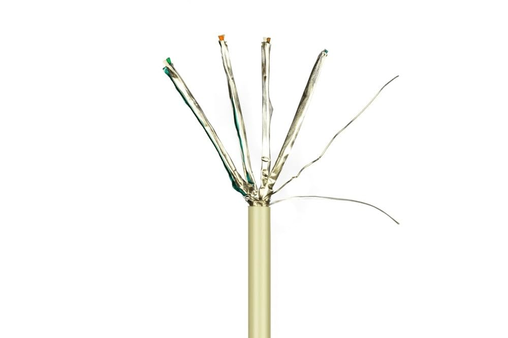CAT6A S/FTP 100m - LSZH (Fca) | POE, Ethernet, LAN, cable de conexión, cable de datos, RJ45 – para armarios de servidores, conmutadores, routers, módems