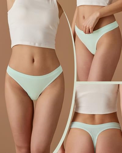 Image of SHARICCA Seamless Thongs for Women Sexy Breathable No Show Thong Underwear Women Multiple Pack