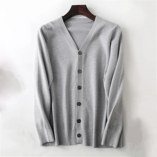 Men's Cardigan Sweaters Long Sleeve V-Neck Thin Loose Solid Large Size Casual Sweater Tops2