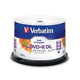 DVD+R DL 8,5 GB Verbatim 8x velocità Double Layer stampabile (fullprintable) in campana di 50 pezzi