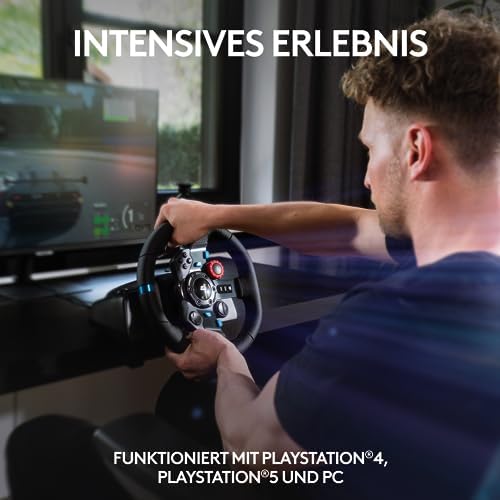 3. Bild von Logitech G29 Driving Force Gaming Rennlenkrad, Zweimotorig Force Feedback, 900° Lenkbereich, Leder-Lenkrad, Verstellbare Edelstahl Bodenpedale - Konsole für PS4/PS3/PC/Mac - Schwarz