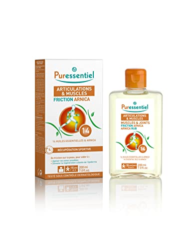 Puressentiel Articulations et Muscles, Friction Arnica aux 14 Huiles Essentielles, Formule 100% d'Origine Naturelle, Aide à Soulager les Zones Sensibles, 200 ml