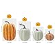 DOJoykey 7 Stück gelbe und weiße Großer künstlicher Kürbis für Herbstkränze, Herbst-Haustisch, Erntedankfest, Halloween-Party-Dekoration