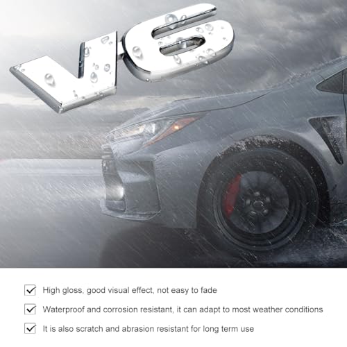 Image of 2 PCS V6 Metal Emblem, 3D V6 Nameplate Logo Badge Sticker Car Bumper Decal, Self-Adhesive Metal Emblem Sticker Exterior Decor for Vehicle Trunk Tailgate Side Fender (Silver)