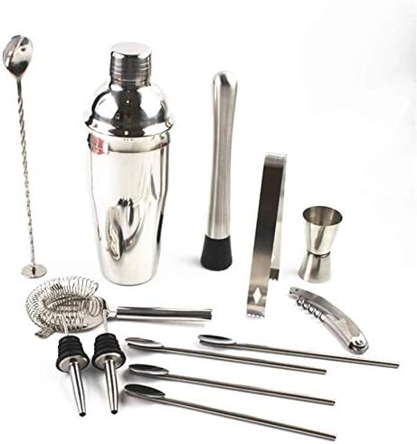 Kit de Bartender, Set de Coctelera de 14 Piezas con Soporte de Bambú miniatura 2