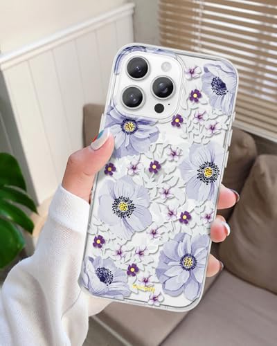Coque iPhone 16 Pro Max SCORPIFY transparente et violette compatible MagSafe