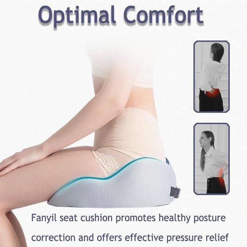 Cojín de asiento de espuma viscoelástica para aliviar el dolor de espalda, almohadilla ortopédica para silla de oficina y coche