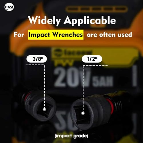 Facoow  Impact Nut Drivers Set Magnetic, 18pcs Color Coded SAE & Metric Impact Nut Drivers - image 3