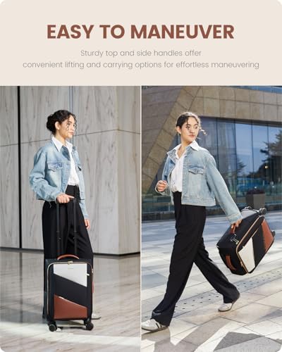 LOVEVOOK Carry On Luggage 22x14x9 Airline Approved, 20 Inch Suitcases with Spinner Wheels, Softside Carry on Suitcase with TSA Lock for Travel, Water-Resistant Large Capacity Luggage for Women Men2