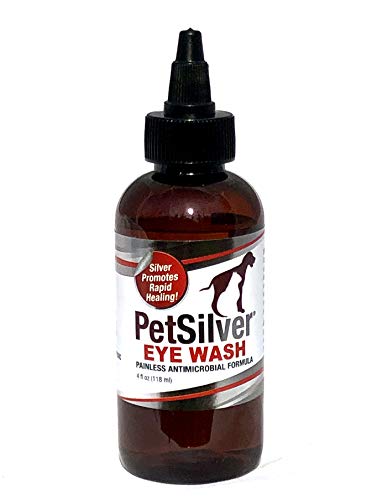 PetSilver Eye Wash with Chelated Silver | Cleanse and Flush Debris | First Aid Wound Care for Eye Irritations Dogs, Cats, Horses and LiveStock