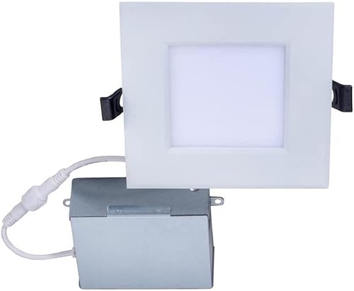 Miniatura 18 de Topaz Foco empotrable LED redondo de 4 pulgadas, 7 W, borde deflector, 5CCT seleccionable 2700K, 3000K, 3500K, 4000K, 5000K, blanco