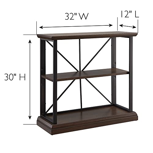 Image of Leick Home Finnick Bookcase, 30 inch, Dark Earth, Matte Black