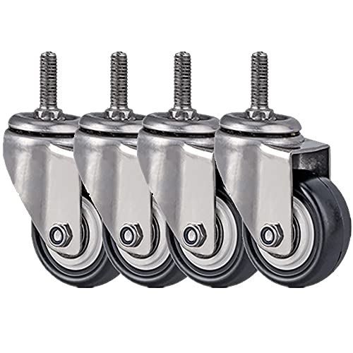 Roulettes avec frein robustes sans bruit charge 100 kg tige M10 pivotantes