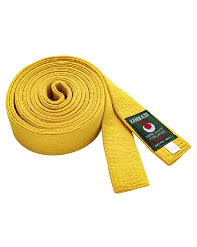 Kamikaze Cinturón unicolor para Karate (Amarillo, 2.5/240 cm)