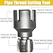 2025 New Pipe Thread Cutting Tool, Integrated Internal & External Pipe Threading Tool, Electric Drill Compatible PVC Pipe Threader Kit with Various Die Sizes (1/2