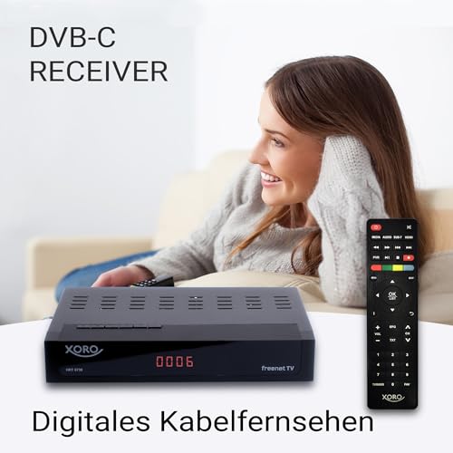 Xoro HRT 8730 DVB-C Kabelreceiver mit USB 2.0 Mediaplayer, PVR Ready, Timeshift, für alle Kabelnetze geeignet, schwarz