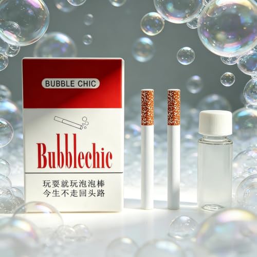 Image of Bubble Cigarette Pack Realistic Fake Cigarette Bubble Blower | Mini Cigarette Bubbles Maker for Stress Relief, Novelty Fidget Toy, Funny Party Favor, Prank Gift & Desk Toy for Adults