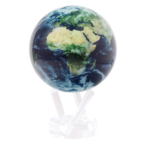 MOVA Globe Earth with Clouds – 4.5” Self-Rotating Globe Powered by Light | Silent Motion, No Batteries or Wires | Unique Desk Decor or Gift for Space Lovers