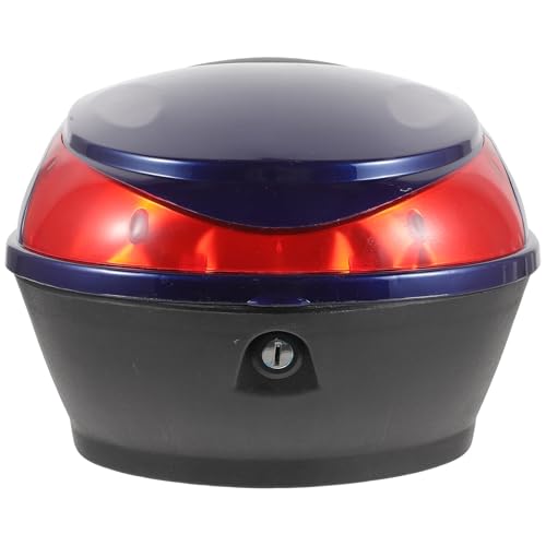Top case moto 35L bleu verrouillable idéal pour ranger son casque lors des trajets urbains