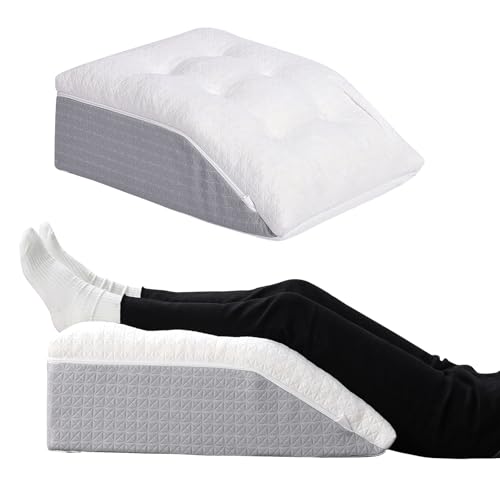 HAVARGO Venenkissen Beinhochlagerungskissen aus Memory Foam, Beinkissen zur Entlastung, Lagerungskissen mit abnehmbaren Bezug,Dual Layer Beinkissen zum Schlafen