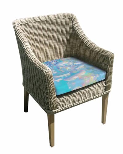 Pinroote Blue Pink Mshroom Patio Cushion Covers, Cushion Covers Waterproof Seat Cushion Slipcovers, Botanical Butterfly Contemporary Art Chair Cushion Cover for Garden Sofa Couch 22