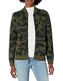 Pendleton Women's Boiled Wool Bomber Jacket, Olive Camo, LG