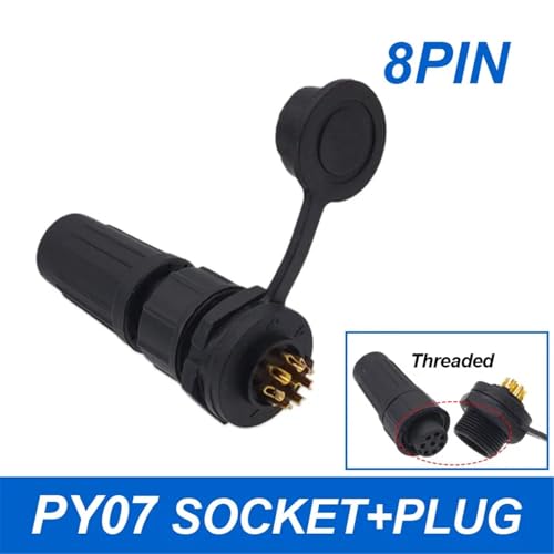 Conector IP67 PY07 Z108 estanco con enchufe de tope roscado de 8 pines 2