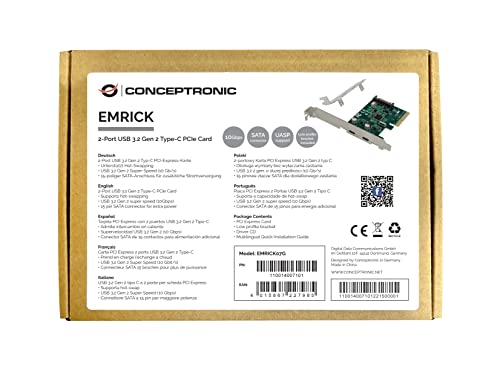 Conceptronic USB 3.2 Gen 2 Type-C PCIE con Doble Puerto a 10 Gbps 2