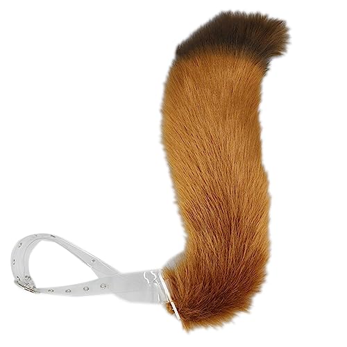 Cinturón artificial para cosplay con cola de animal de felpa que no se cae