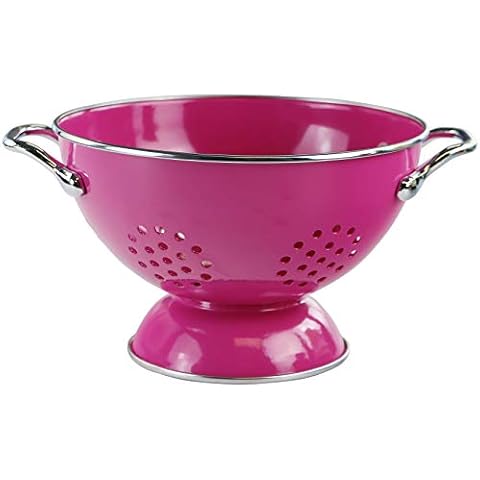 Calypso Basics by Reston Lloyd Powder Coated Enameled Colander, 1.5 Quart, Magenta Cover