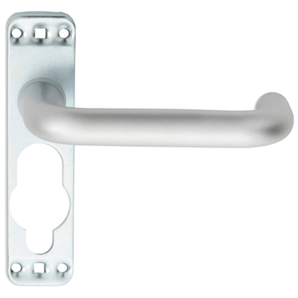 Loops Satin Anodised Aluminium Pair Safety Lever On Inner Backplate - 152Mm Door Handle - Satin Aluminium | Lever On Backplate Door Handle - Internal Door Hardware - Lock, Euro, Oval And Latch Options Available