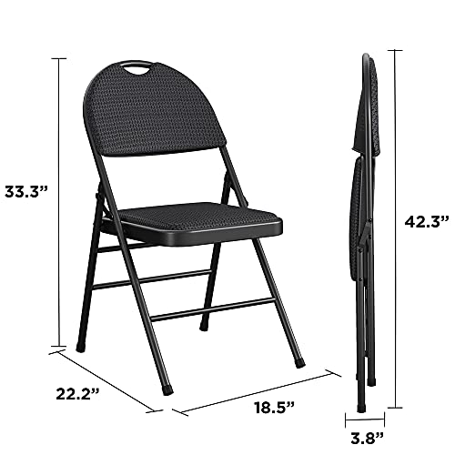 image for COSCO Commercial XL Comfort Fabric Padded Metal Folding Chair with Con