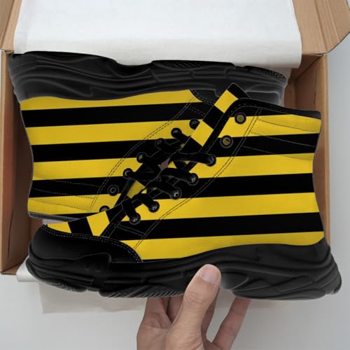 Quorax Bee Shoes Women Men High Top Sneakers Lace Up Canvas Shoes Gifts for Her Him2