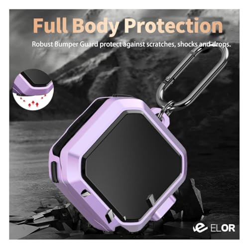 Image of ELOR Hybrid Eggshell Case Cover with Lock Compatible with Samsung Galaxy Buds 4 | 4 Pro (Earbuds Not Included) (Lilac Purple)