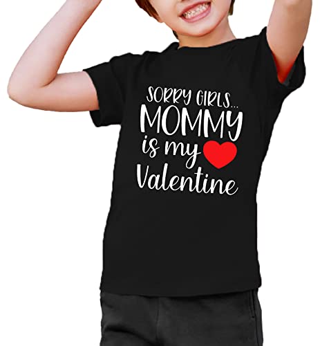 Image of VVNTY Valentines Shirts Toddler Boys Love Heart Graphic Tee Funny Letter Print Tops