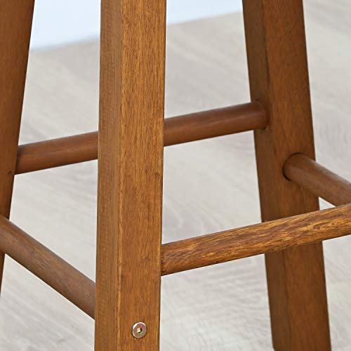 Furinno TIOMAN Butacos de Exterior para Bar, Juego de 2, Asientos de Madera Maciza con Reposapiés, Altura 23.8 pulgadas, Capacidad 100 kg, para Patio, Jardín, Porche, Isla de Cocina, Bistró miniatura 7