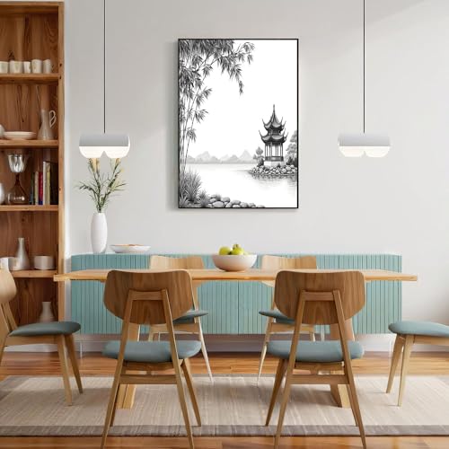 Cuadros de decoración para salón con bambú junto al lago para crear un oasis en tu dormitorio 5