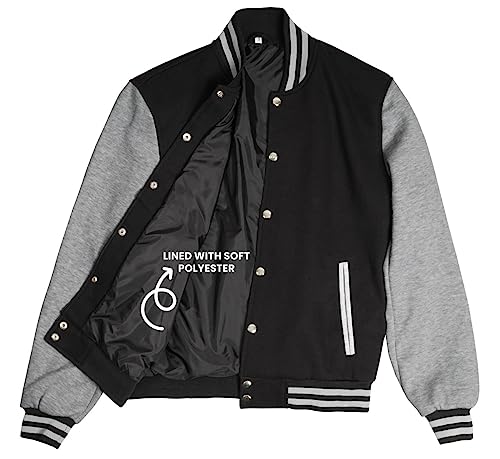 Image of Decrum Varsity Jacket Men - Casual High School Baseball Letterman Style Mens Bomber Jackets